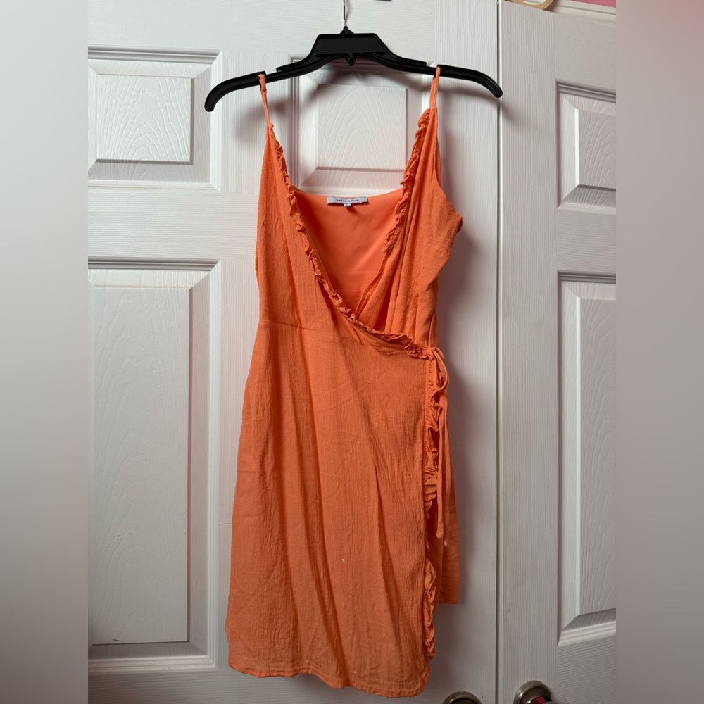 Naked Zebra Tangerine Ruffle Mini Dress